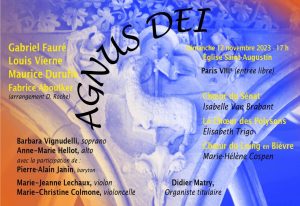 Concert Agnus Dei en l’église Saint Augustin